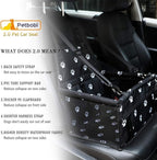 Petbobi Pet Reinforce Car Booster Seat for Dog Cat Portable and Breathable Bag with Seat Belt Dog Carrier Safety Stable for Travel Look Out,with Clip on Leash with PVC Tube (Foot)