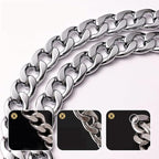 Luxury Flat Chain Design Professional Training Chain Collar, Stainless Steel Dog Training Collar, Professional Flat Chain Design, Mirror Polished (Medium：20in x 3mm(Neck max 18in))