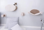 TRIXIE Wall Mounted Cat Lounge Set with Hammock & Condo – Climbing Shelve with Plush Condo & Sisal Step – Wall-Mounted Cat Furniture for Scratching & Lounging – Gray-Brown, 18.75 x 11 x 11.25 in