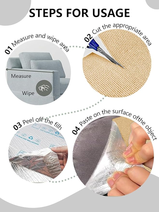 Couch Wall Corner Protector for Indoor Cats, Anti Scratch Furniture Protector from Cats Scratching, Trimmable Climbing Cat Scratcher Pad Mat for Cat Board/Door/Carpet(Khaki, 39.3x15.8In)