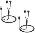 2-Pack Charger Replacement for Delupet Dog Training Collar, Magnetic Charging Cable for Yawpet Shock Collar, Black