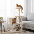 PayLessHere Cat Tree 36in Cat Tower with Cat Scratching Post, Cat Condo Stand House Furniture Kitty Activity Center with Furry Toys Cat Tree for Indoor Cats,Beige