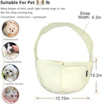 NATUYA Small Dog Carrier Sling Cat Sling,Adjustable Strap Hand Free Pet Puppy for Outdoor Traveling Subway (White, Canvas)