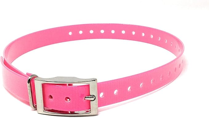 Replacement Strap for SportDOG Collars - 3/4" Wide Ultra-Durable Dog E-Collar Replacement for Training, Bark, Shock, Electric, and GPS Collars - 28" Adjustable Length SportDOG (Neon Pink-FBA)