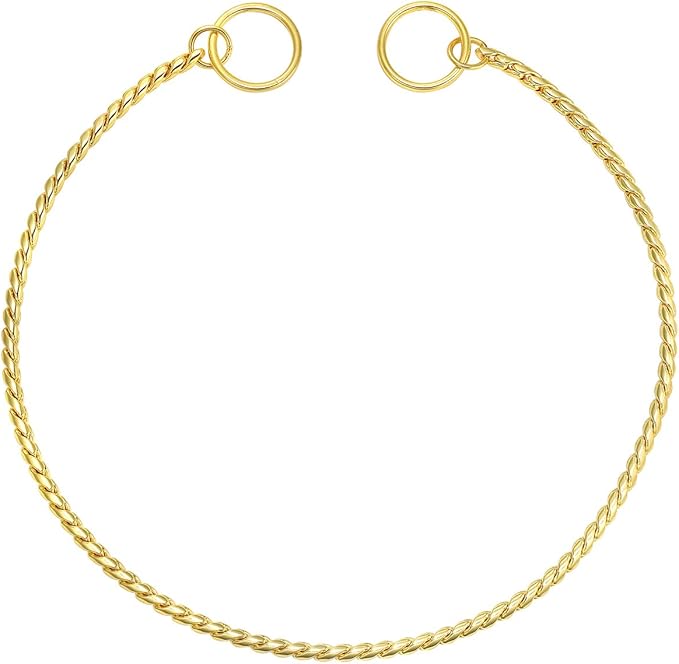 Mogoko Stainless Steel Dog Choke Chain Collar, Puppy Metal Snake Chain Slip Collar Pet Titan Training Walking Choker (Gold;24.0" 5.0mm)