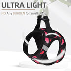 PUPTECK Dog Harness and Leash Set for Small Medium Dogs No Pull Step-in Soft Mesh Puppy Cat Vest Valentine Harnesses Reflective at Night, Black&Pink Heart, XS