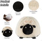 Lamb Shape Cat House Sheep Shape Cat Cave Bed Semi-Enclosed Cave-Style Warm Cat House Pet Nest for Cats Small Dogs
