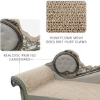 SONGWAY Cat Scratcher Sofa Bed - Corrugated Cardboard Scratching Pad, Luxury Cat Lounge Bed, Furniture Protecter with Textured Scratcher Mat