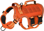 Tactical Dog Harness Medium Sized, Heavy Duty No Pull Dog Harness with Handle, Easy On and Off Service Dog Vest with Molle System, Reflective Pet Vest for Walking Hiking Training