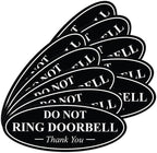 All Quality Oval DO NOT Ring DOORBELL Thank You Sign - Black Small 10 Pack