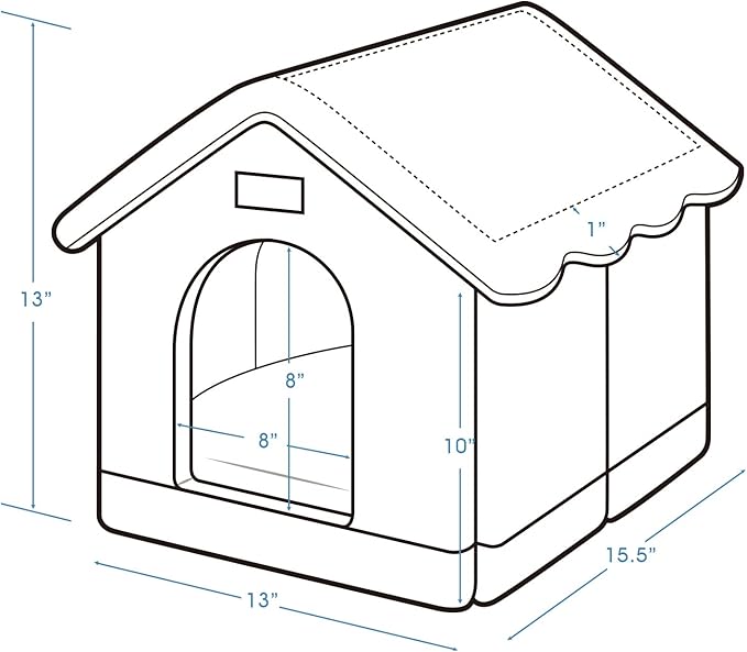 Jiupety Dog House Indoor, S Size Indoor Dog House for Small Dogs and Cats, Warm Cave Sleeping Nest Bed for Cats and Dogs, Gray