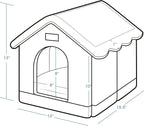 Jiupety Dog House Indoor, S Size Indoor Dog House for Small Dogs and Cats, Warm Cave Sleeping Nest Bed for Cats and Dogs, Gray
