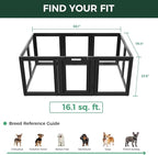 FXW AuraSpace Acrylic Indoor Dog Playpen for Puppies and Small Dogs, 24 Inch, 10 Panels, Black