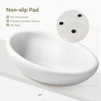 White Cat Bowl, Marble Food and Water Bowl for Cat and Small Dog, Heavyweight 1.5lb Non-Tip Pet Food Dish with Slip-Proof Pad, Premium Stone Feeder for Elegant Home Decor