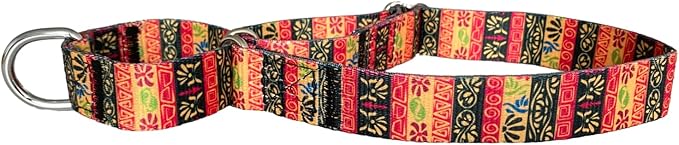 Serijoars Adjustable Martingale Dog Collar Heavy Duty Nylon Dog Collar for Medium Large Dogs Walking Training Boy and Girl Dogs (M, Red)
