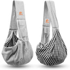 Tomkas Small Dog Sling Carrier - Classic Pocket & Classic Strap- for 3-12 lbs Pets (Gray, M - Classic Pocket & Classic Strap)