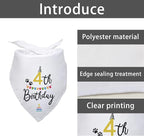 Dog Birthday Bandana Happy 4th Birthday Dog Bandana Party Supplies Pet Lover Gifts Happy Birthday Dog Triangle Scarf for Puppy Pet Scarf Accessories