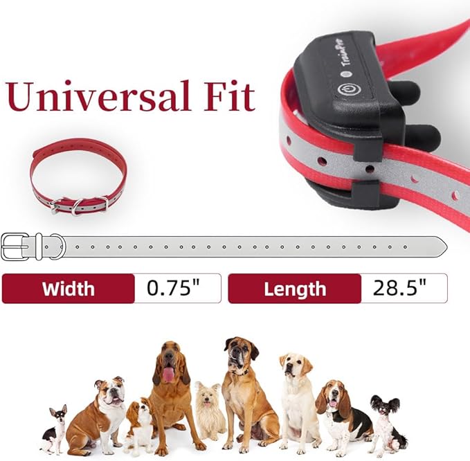 Universal 27 ½” X ¾” Replacement Band Strap for Dog Training Collar - Adjustable Waterproof TPU for Remote E-Collar, Static/Vibration Shock Trainer