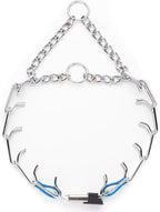 Herm Sprenger Chrome Plated Steel Dog Collar with Quick Release ClicLock Buckle O-Ring Biothane Insert Training Collar Made in Germany (Cerulean Blue, 22in x 3.0mm(Neck Size up to 18-19in))