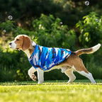 PET SHOW 4 Pack Paw Bone Printed Dog Clothes Shirts Soft Vest Lightweight Sleeveless Cats Doggies T-Shirts Puppies Tank Top Tee for Small Medium Dogs White Black Pink Blue (Small, Blue for Boys)