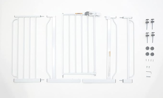 Regalo Safety 29-49" Easy Step Extra Wide Baby Gate for Doorways & Bottom of Stairs, Pressure Mounted Safety Gate with Door for Babies, Toddlers & Pets, White