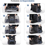Lekebobor Large Cat Backpack Carrier Expandable Pet Carrier Backpack for Small Dogs Medium Cats Fit Up to 18 Lbs, Dog Backpack Carrier, Foldable Puppy Backpack Carrier for Travel, Hiking,Blue