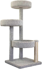Maykoosh Rustic Recluse Large Cat Tower with Easy to Access Spacious Perches, Carpet Upholstered Cat Tree for All Cat Breeds, Multi-Perch Cat Tree with Sisal Rope Scratch Post Multicolor
