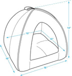 Best Pet Supplies Cat Bed for Indoor Cat, Domed Tent House with Removable Pillow, Covered Cat Cave for Small Dog, Puppies and All Breeds of Cats - Brown Linen, 16 x 16 x H:14"