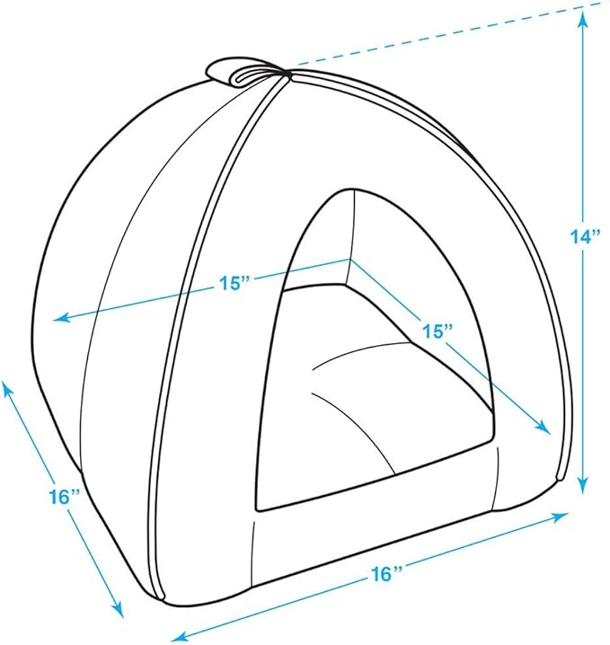 Best Pet Supplies Cat Bed for Indoor Cat, Domed Tent House with Removable Pillow, Covered Cat Cave for Small Dog, Puppies and All Breeds of Cats - Corduroy Beige, 16 x 16 x H:14"