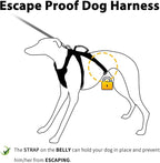 Huntboo Escape Proof Harness,No Slip Dog Harness Escape Proof,Fully Reflective Harness with Handle,Breathable,Durable,Adjustable Vest for Medium Dogs Walking,Training & Running Gear(Lavender Purple,M)
