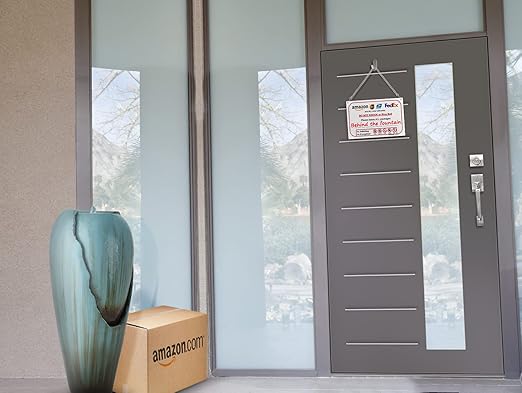 Please Do Not Knock or Ring Doorbell - Leave Package Sign Blank (Hang Sign), Write Your Own Delivery Message, 6" x 9" No Rust PVC Will Not Scratch, Easy to Mount with Holes Made in USA by SPRYZZLE