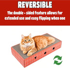 Cat Scratcher Cardboard 3-in-1 Interactive Cat Scratching Board with Bell Ball, Double-Sided Durable Corrugated Cat Toy for Indoor Cats
