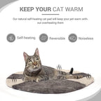 Cat Bed Mat Natural Merino Wool Cozy Large Carpet Pad for Pet Cats Kitty Small Dog House Warm Organic Sheep Wool Scratch Floor Mats Rug Bedding (Gray White, Large)