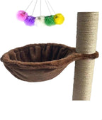 SHENGOCASE 14.6" Brown Nest Basket Lounger Hammock Bed Replacement for Cat Tree Tower, 5-Pack Hanging Toys, Cat Tree Accessories Hammock Attachment (Large 1pc, Brown)