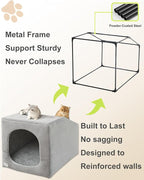 Hovicaed Indoor Dog House for Extra Large Medium Small Sized Dogs - Dog Tent with Washable Removable Cover, Pet Orthopedic Dog Cave Bed Egg-Crate Foam Cushion, Inside Dog House Large Space(XL)