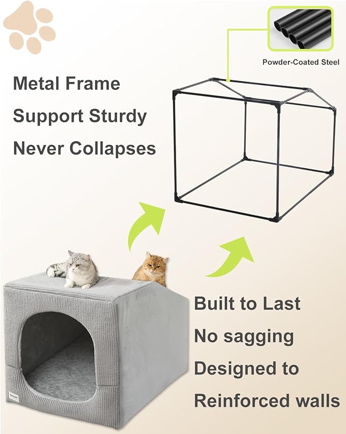Hovicaed Indoor Dog House for Extra Large Medium Small Sized Dogs - Dog Tent with Washable Removable Cover, Pet Orthopedic Dog Cave Bed Egg-Crate Foam Cushion, Inside Dog House Large Space(XL)