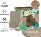 CHICHIPAWS Cardboard Cat Scratcher House with 2 Scratch Boards – Peekaboo Cave & Hideaway, Playhouse for Indoor Pets, Corrugated Scratching Cube for Kittens, Rest Box Bed with Catnip, Durable Fun