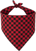 Dog Bandanas 1 Pack; Cotton Linen Red Bandana Plaid for Large Dogs; Soft Breathable Dog Accessories; Valentines Dog Bandana