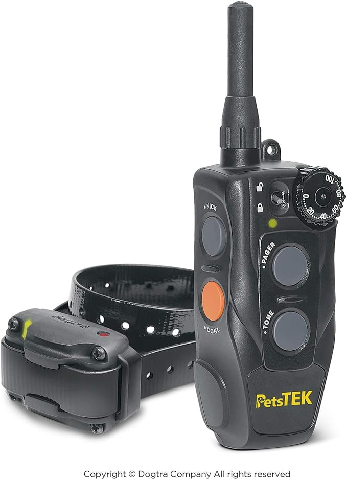 Dogtra 200NCPT Electronic Dog Training Collar with Remote for Small Dogs to Large Dogs - 2640 ft Range, Vibration, Tone, 100 Stimulation Levels, Safety Lock, Waterproof, Rechargeable, PetsTEK Edition