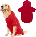 KOOLTAIL Dog Hoodie for Large Medium Small Dogs, Soft and Warm Pet Sweater with Leash Hole and Pocket Boy Girl, Puppy Fall Winter Jacket Clothes, French Pitbull Cold Weather Coat Sweatshirt, Red XXL