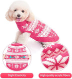 KOOLTAIL Cable Knit Dog Sweater Turtleneck, Cold Weather Pullover Classic Knitwear, Snowflake Pattern Thick Warm Winter Pet Clothes, Dog Christmas Sweater for Small Medium Large Dogs Girl, Pink SM