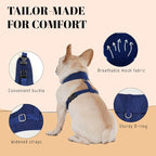AVERYDAY XS Pet Tuxedo Harness, Wedding Costume Outfit for Small Dogs, Slim Cats and Tiny Pets with 9.1" Neck, 14.2-18.9" Chest, 9" Max Head Girth, Formal Suit Costume for Mini Breeds