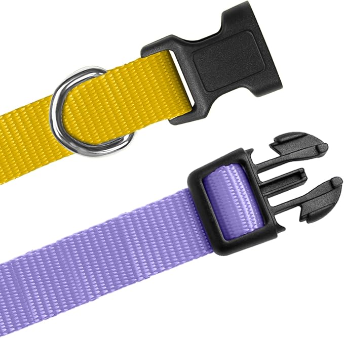 Shock Collar Replacement Strap, Stylish & Comfortable Nylon Dog Collar with Quick Release Buckle, Adjustable Dog Collar Compatible with PetSafe Bousnic Sportdog Garmin Ecollar (Purple & Yellow)