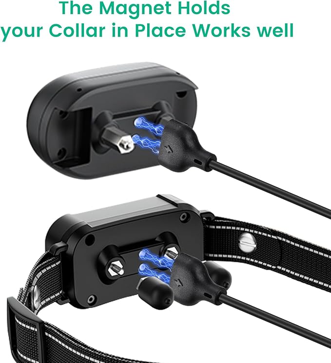 2-Pack Charger Replacement for Delupet Dog Training Collar, Magnetic Charging Cable for Yawpet Shock Collar, Black