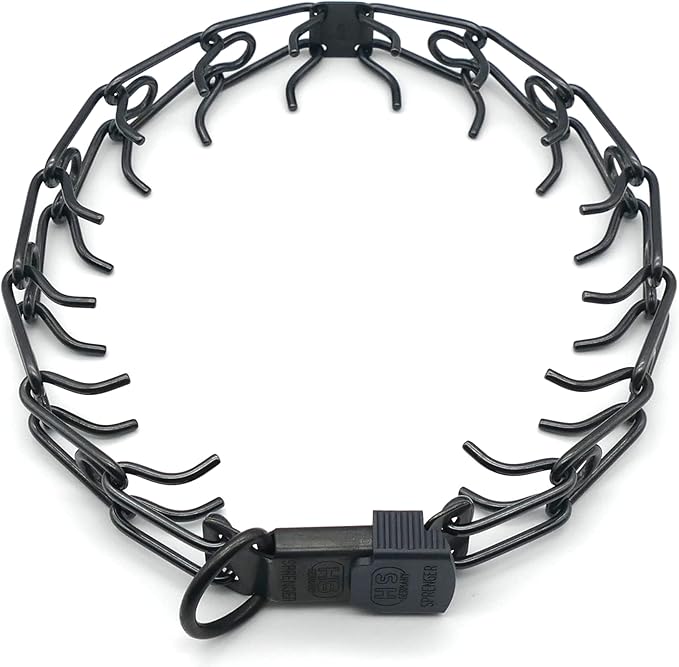 Herm Sprenger Black Stainless Steel Prong Dog Collar with ClicLock Buckle for Small Medium Large Dogs Ultra-Plus Training Pinch Collar with Quick Release Made in Germany
