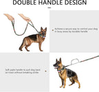 DAGANXI Tactical Dog Collar, Adjustable Military Training Nylon Dog Collar with Control Handle and Heavy Metal Buckle for Medium and Large Dogs, with Patches and Airtags Case (XL, Christmas green-SET)
