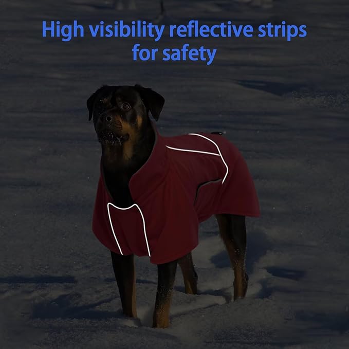 MIGOHI Dog Coat,Dog Jacket Waterproof,Winter Coat Windproof,XXL Fleece Jacket for Dogs Boy Girl,Cold Weather Coats for Dogs Hiking Camping,Golden Retriever,Labrador,Weimaraner,2XL,Red