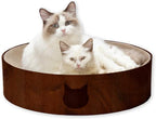 Necoichi Cat Scratcher Bowl for Indoor Cats - Cat Scratching Lounger with Reversible Usability and Extra Comfort for Lounge, Cardboard Bed Couch / (XL, Dark Cherry)