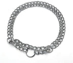 Silver Dog Chain Collar for Medium Dogs, Training Double Row Chains Choker Collar Heavy Duty Metal Slip Choke Collar Martingale Collars for Small Medium Large Dog, D2.5mm
