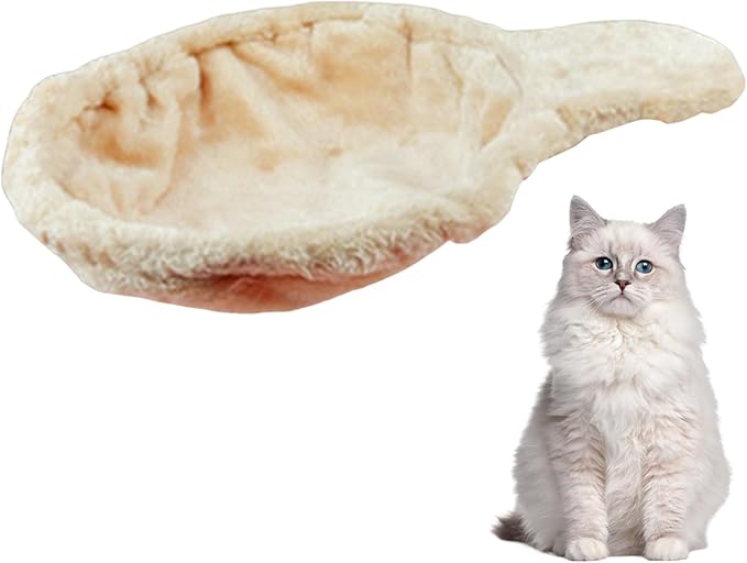 Cat Hammock 17in Dia. Spoon-Shape Large Cat Tree Hammock Soft Scratch-Proof Cat Tree Replacement Parts Washable Cat Tree Attachments Beige Cat Tree Hammock